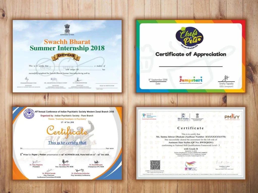 Certificate Printing Bromsgrove